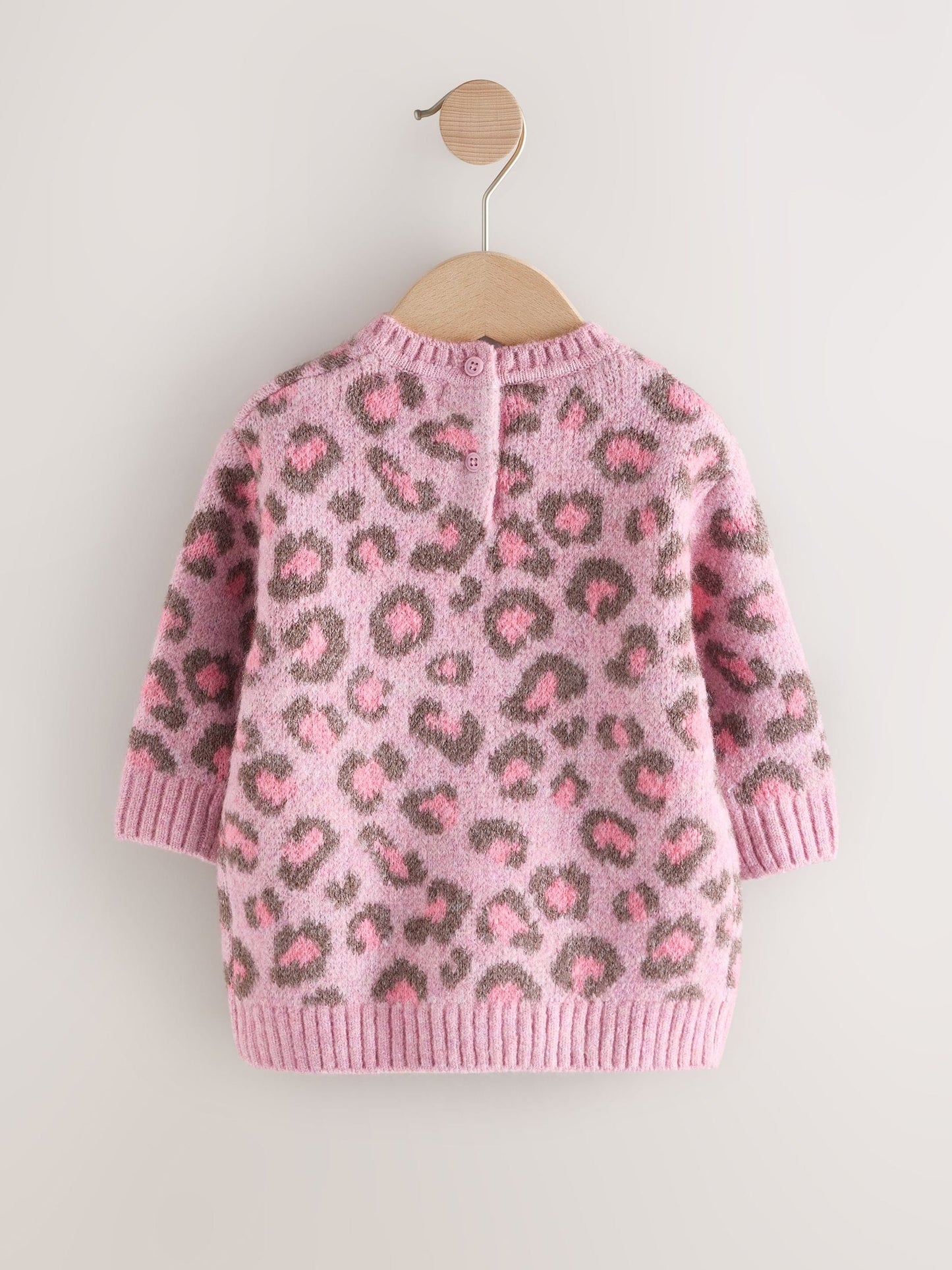 Pink Leopard Print Jumper Dress (3mths-7yrs) image 7