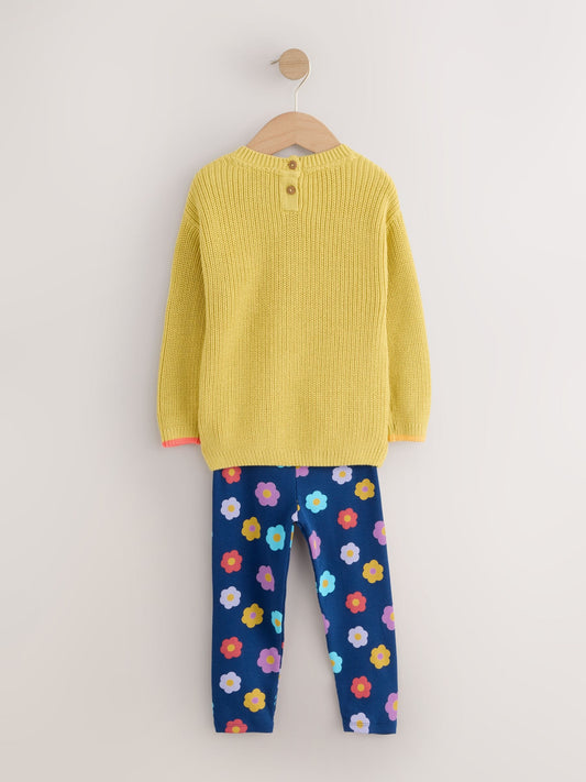 Yellow Floral Character Jumper and Leggings Set (3mths-7yrs) image 3
