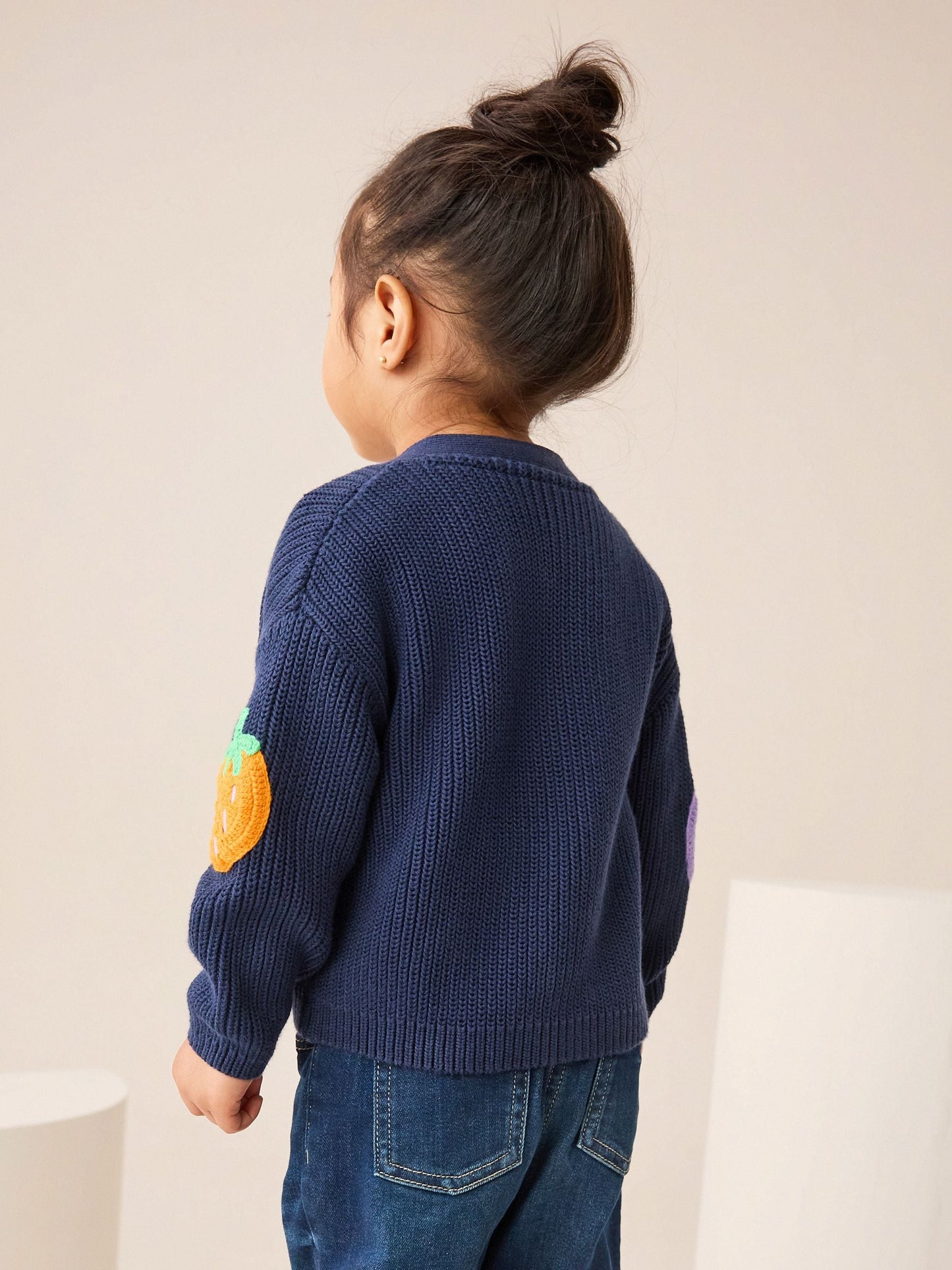 Navy Strawberry V-Neck Cardigan (3mths-7yrs)