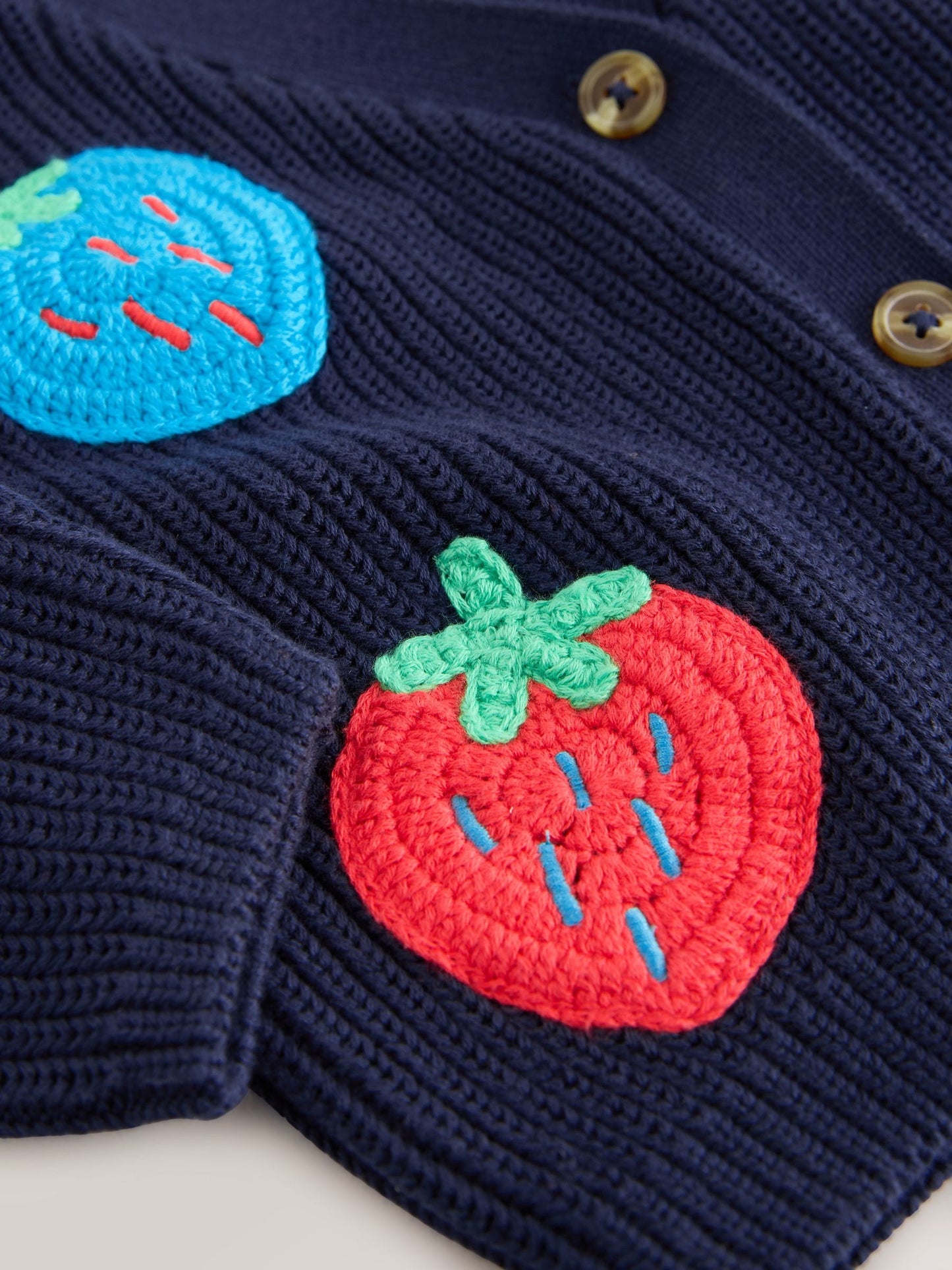 Navy Strawberry V-Neck Cardigan (3mths-7yrs)