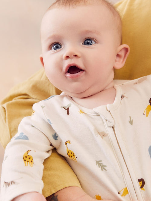 MORI Cream Supersoft 2 Way Zip Up Sleepsuit image 1
