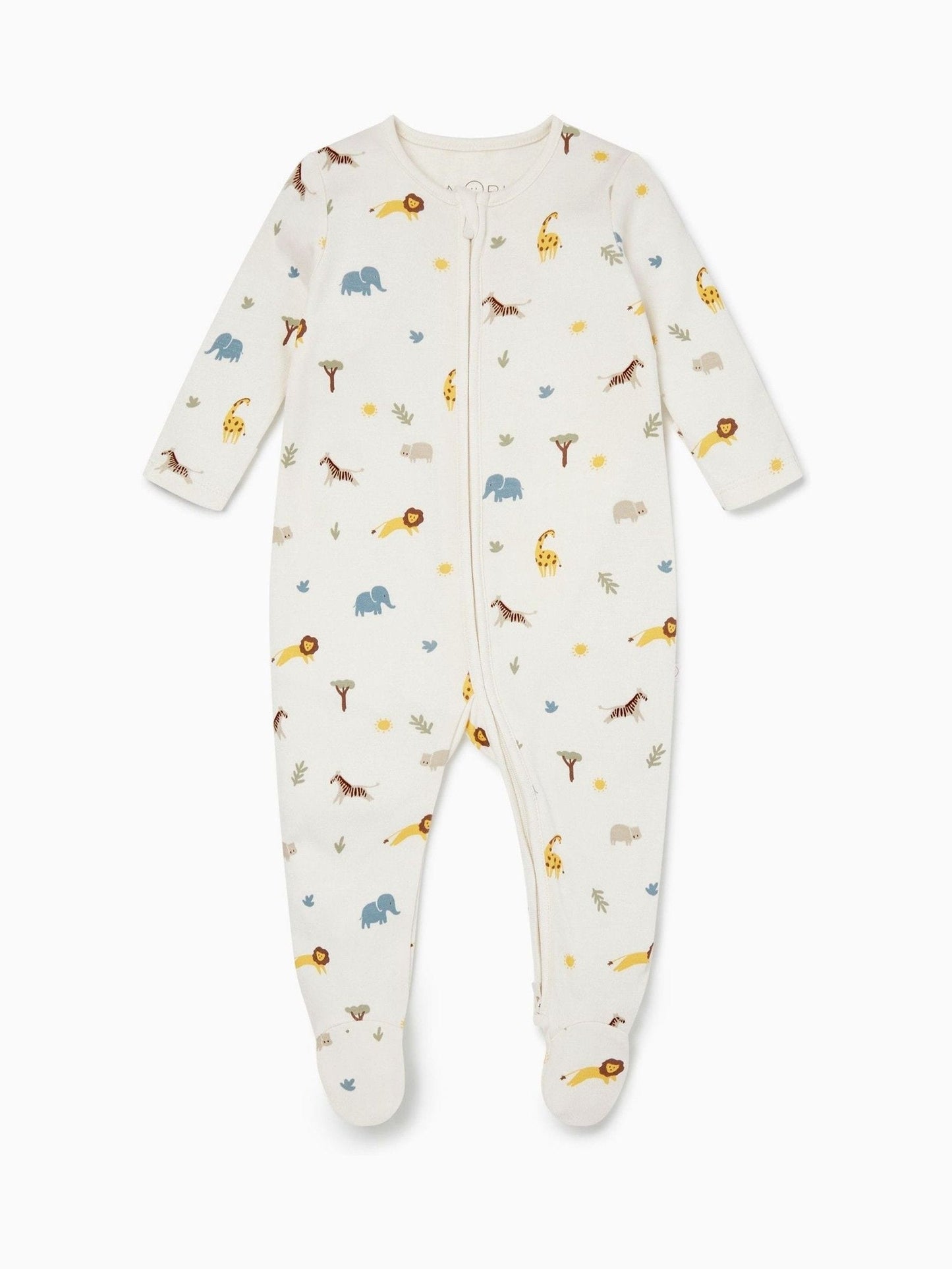 MORI Cream Supersoft 2 Way Zip Up Sleepsuit image 3