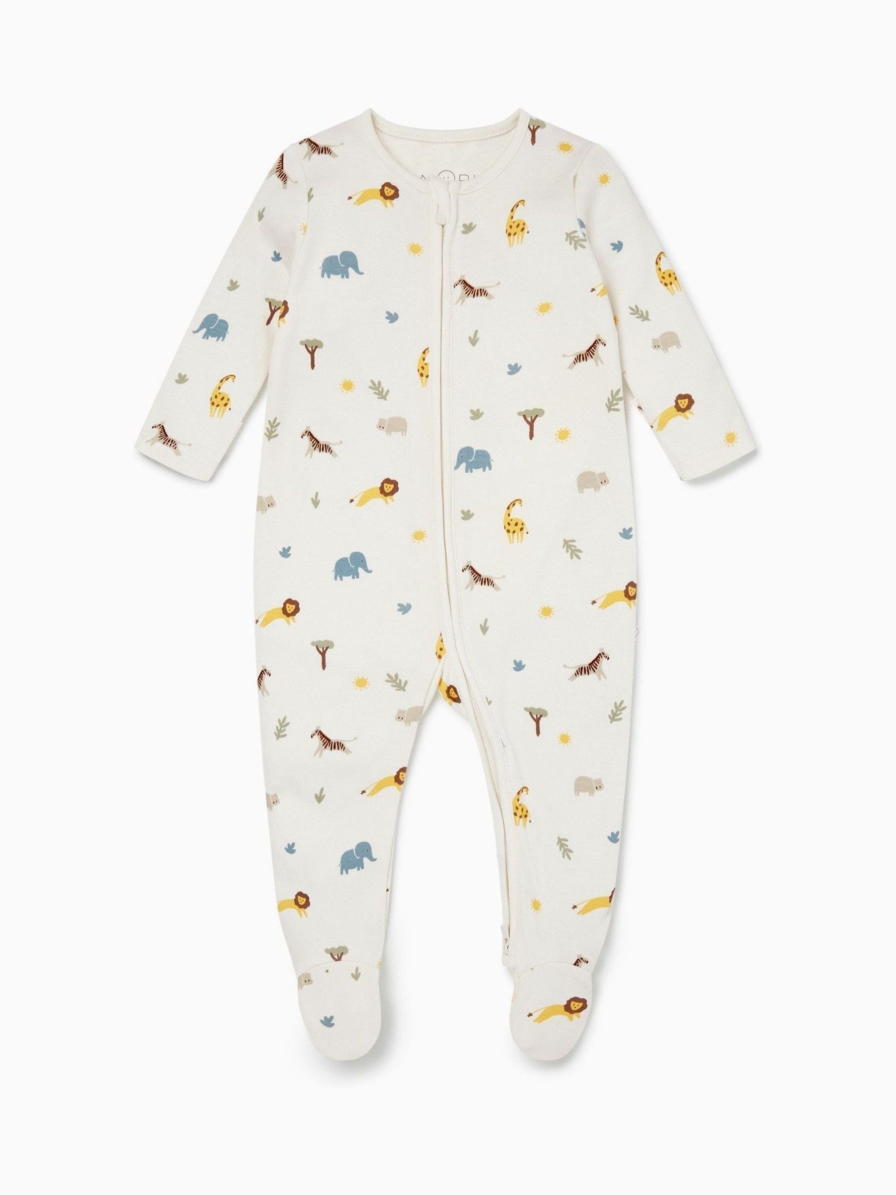 MORI Cream Supersoft 2 Way Zip Up Sleepsuit image 3