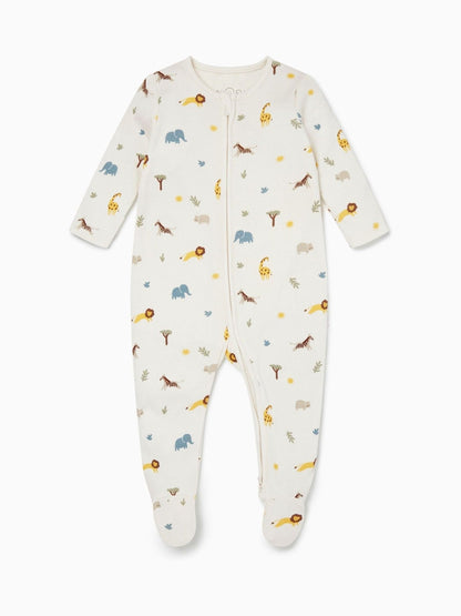 MORI Cream Supersoft 2 Way Zip Up Sleepsuit image 3