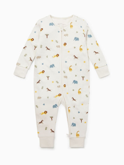 MORI Cream Supersoft 2 Way Zip Up Sleepsuit image 4