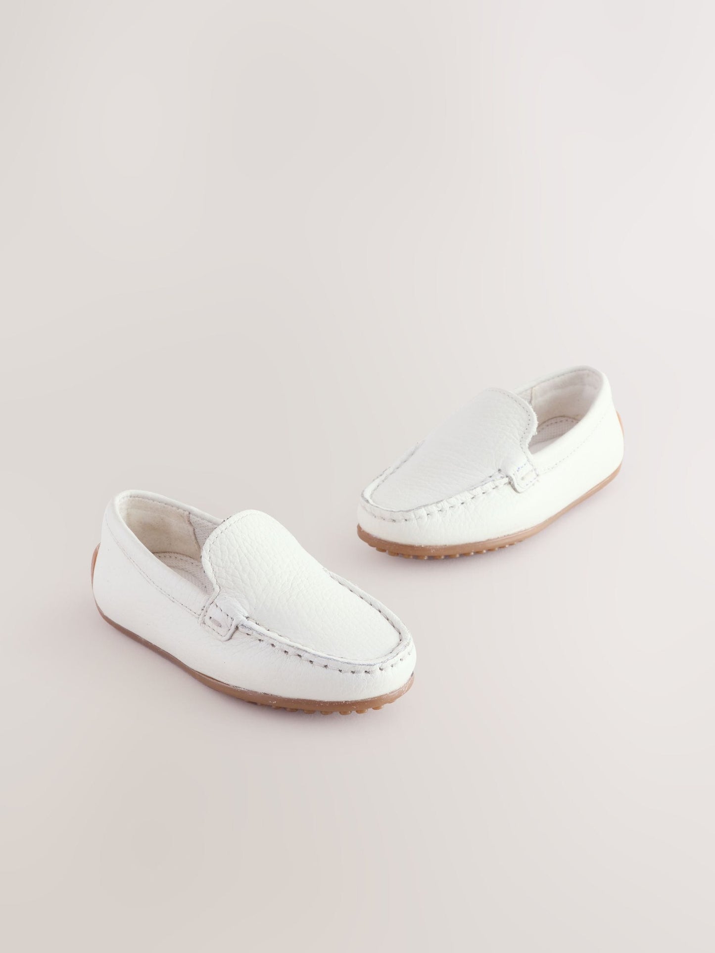 White Standard Fit (F) Suede Slip-Ons Loafer Shoes image 1