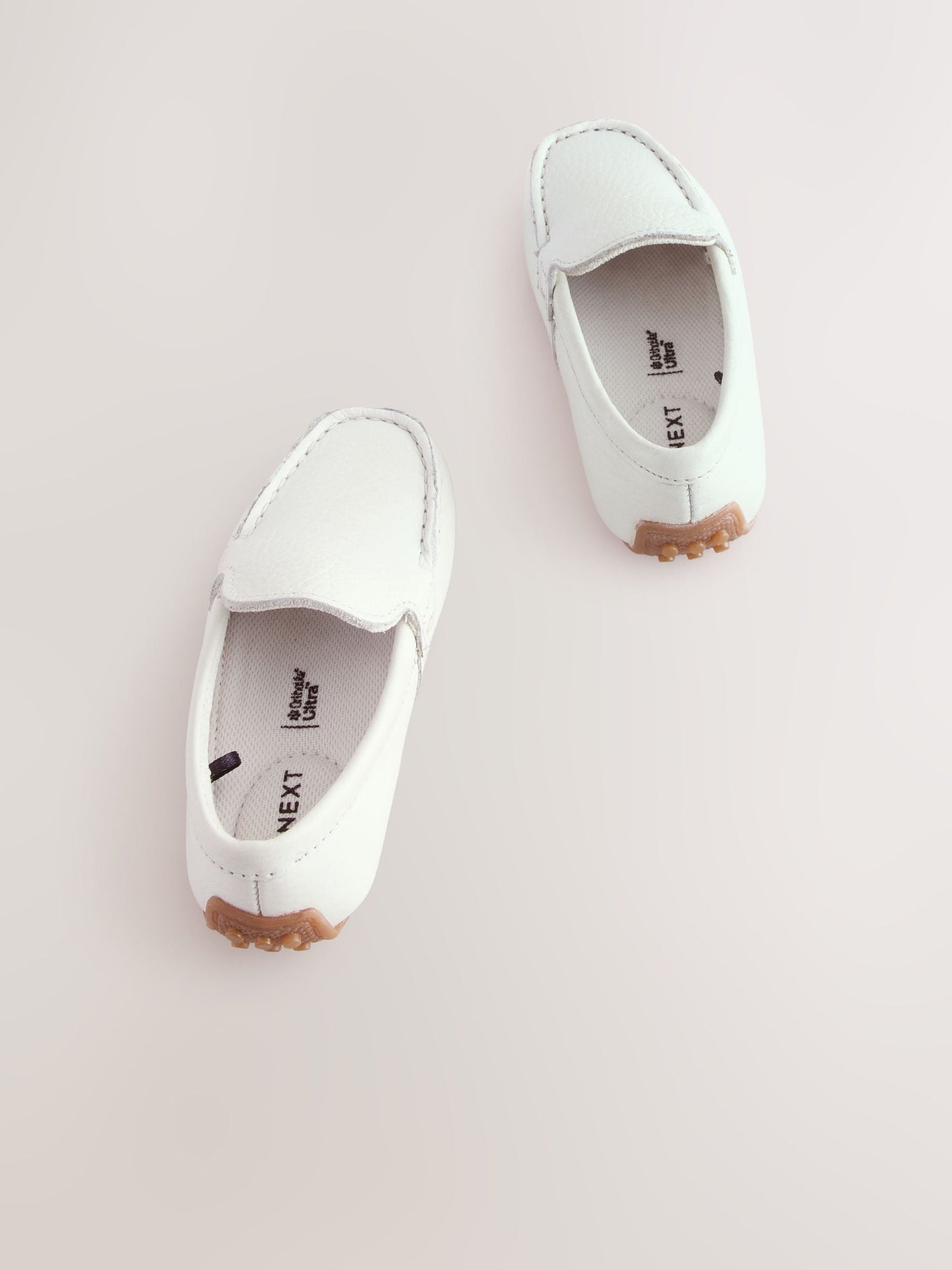 White Standard Fit (F) Suede Slip-Ons Loafer Shoes image 2