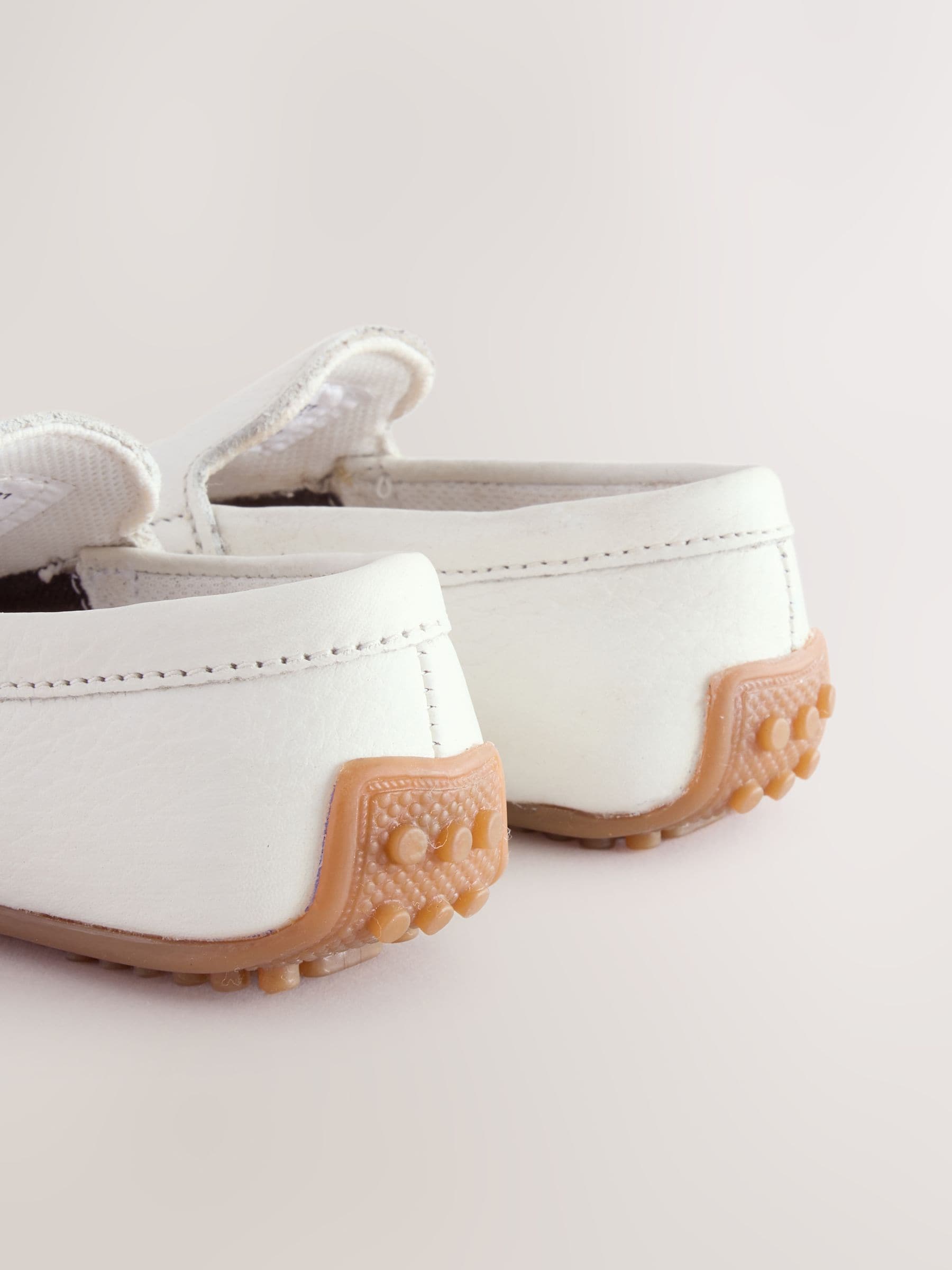White Standard Fit (F) Suede Slip-Ons Loafer Shoes image 5