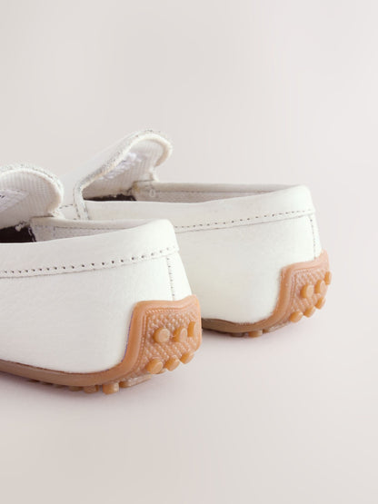 White Standard Fit (F) Suede Slip-Ons Loafer Shoes image 5