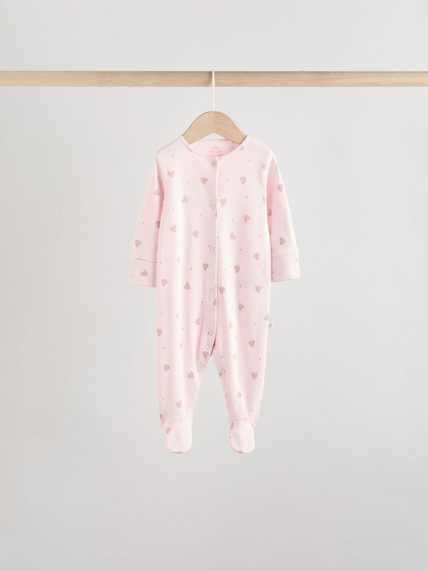 Pink 7 Pack Baby Sleepsuits (0mths-3yrs) image 3