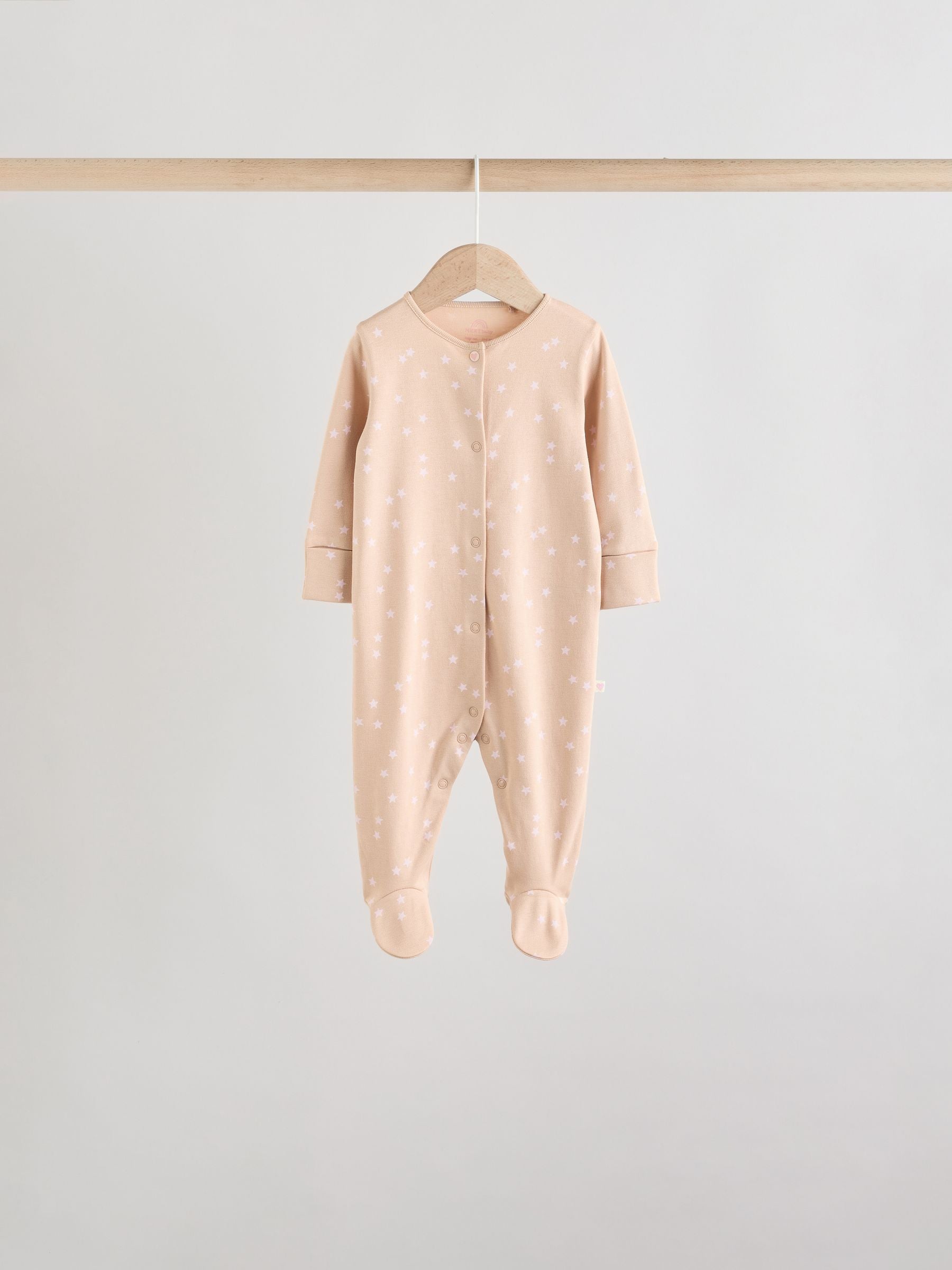 Pink 7 Pack Baby Sleepsuits (0mths-3yrs) image 4