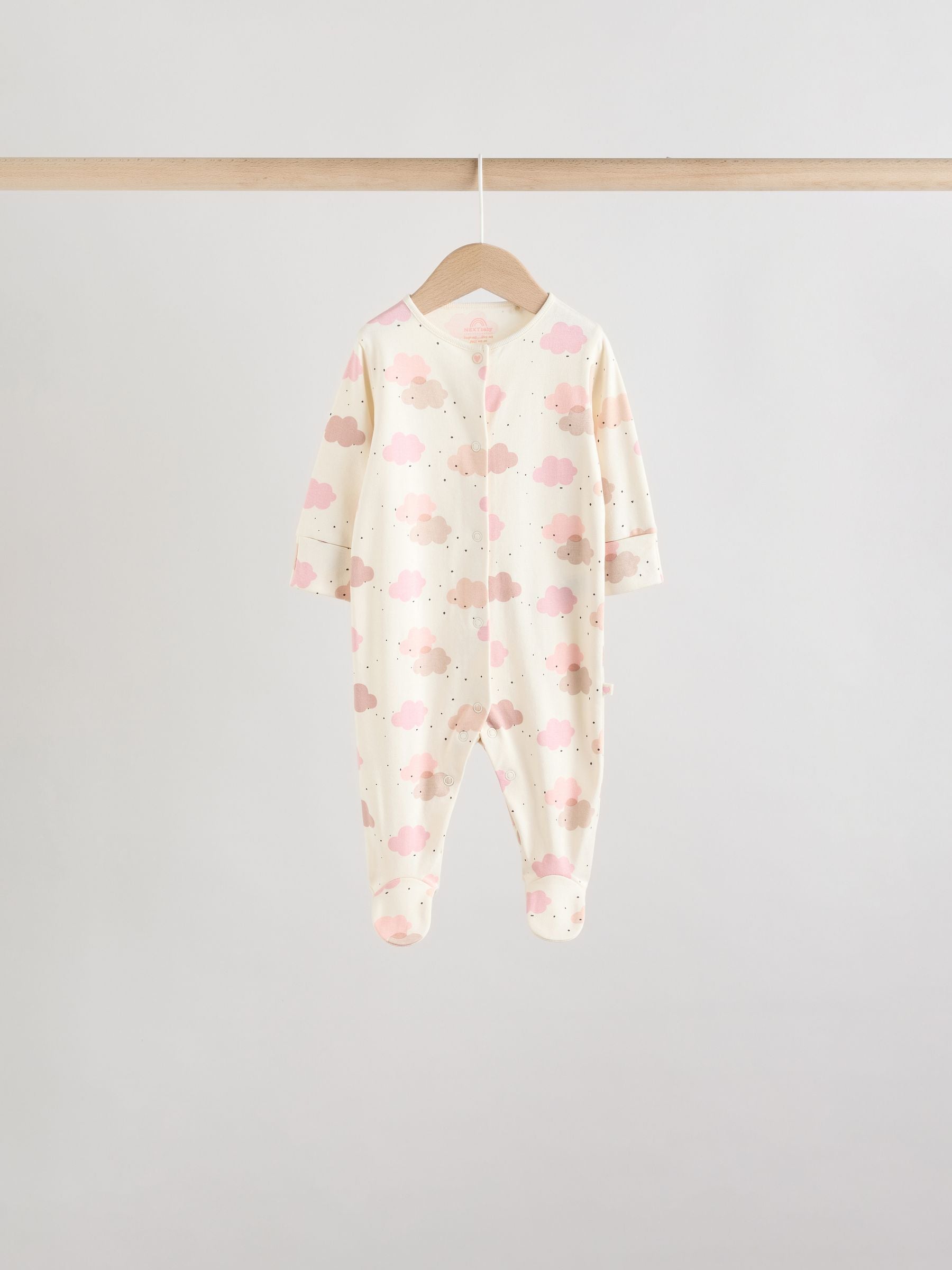 Pink 7 Pack Baby Sleepsuits (0mths-3yrs) image 5