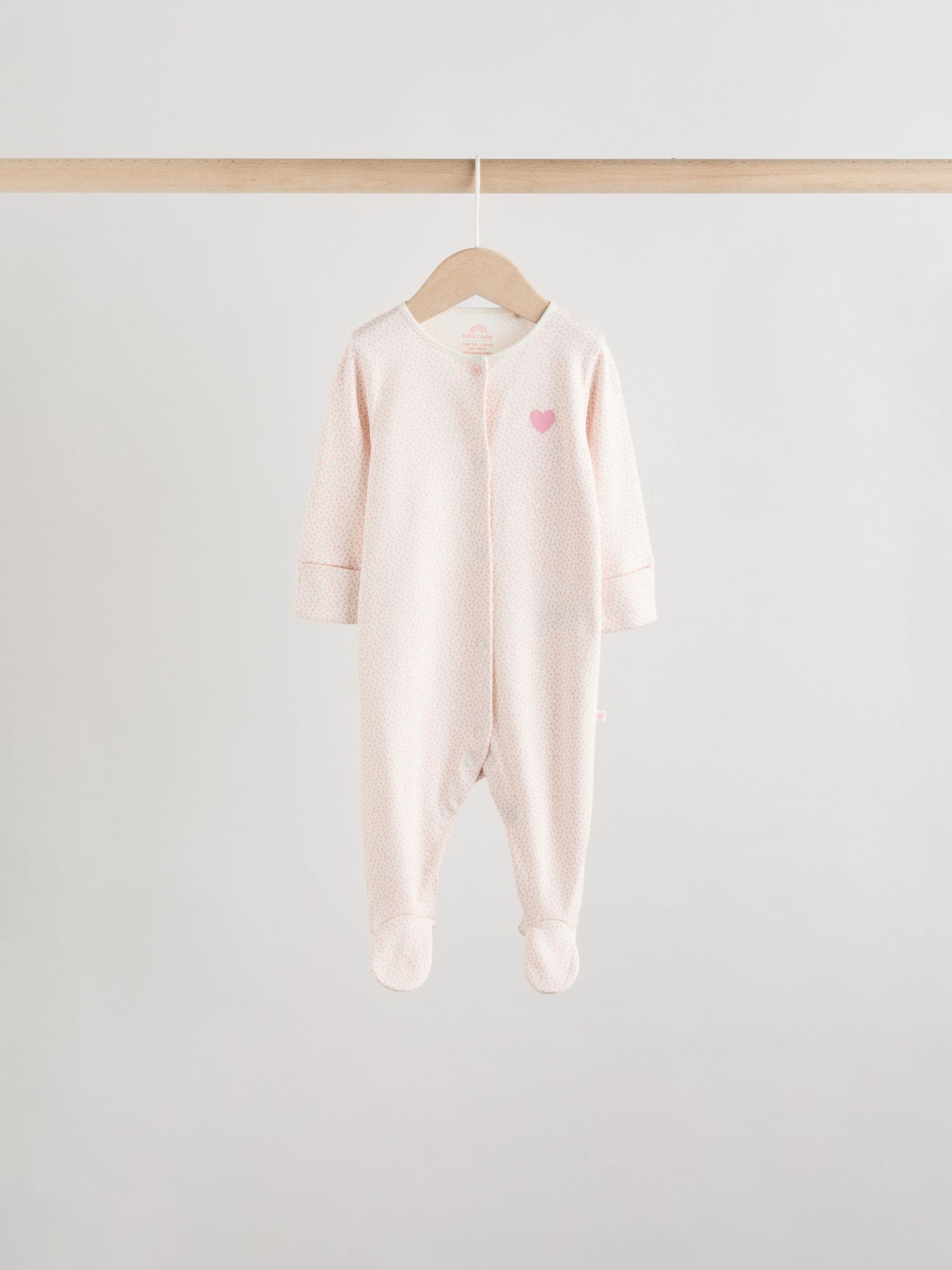 Pink 7 Pack Baby Sleepsuits (0mths-3yrs) image 6