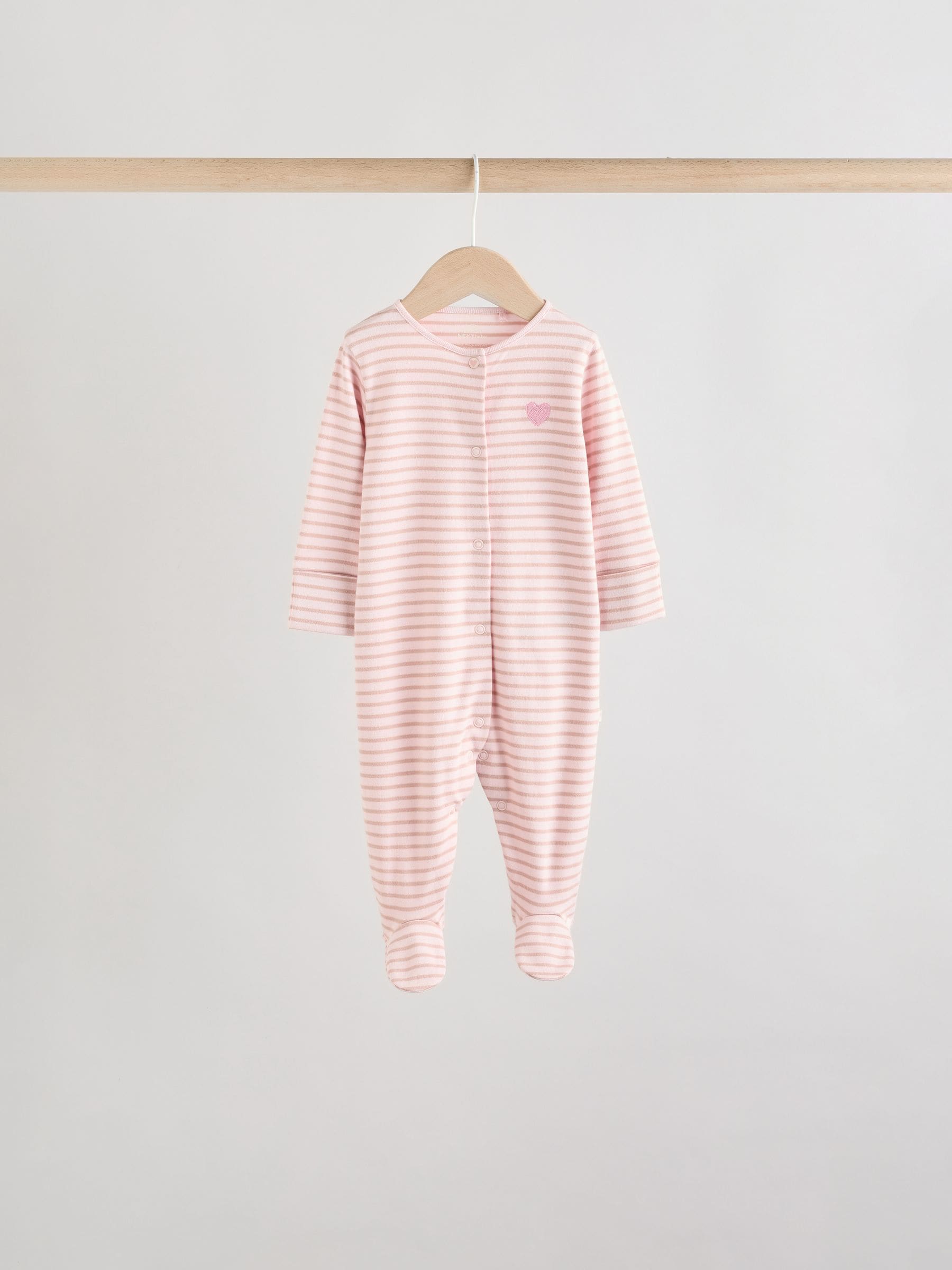 Pink 7 Pack Baby Sleepsuits (0mths-3yrs) image 7