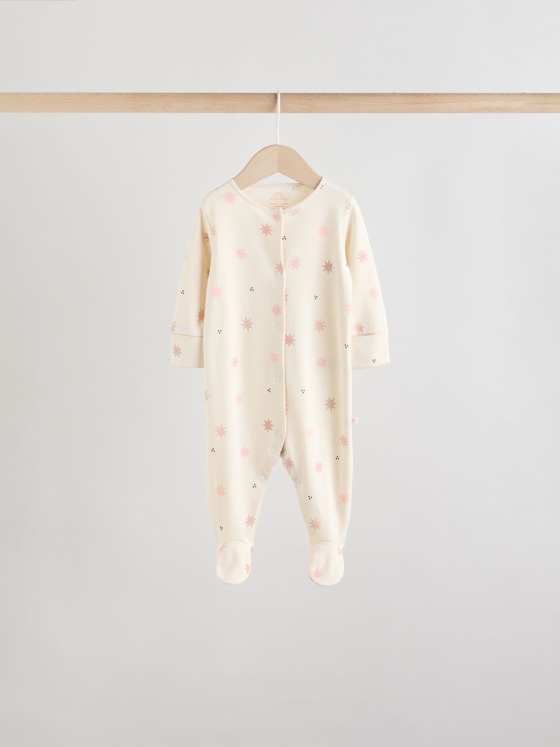 Pink 7 Pack Baby Sleepsuits (0mths-3yrs) image 8
