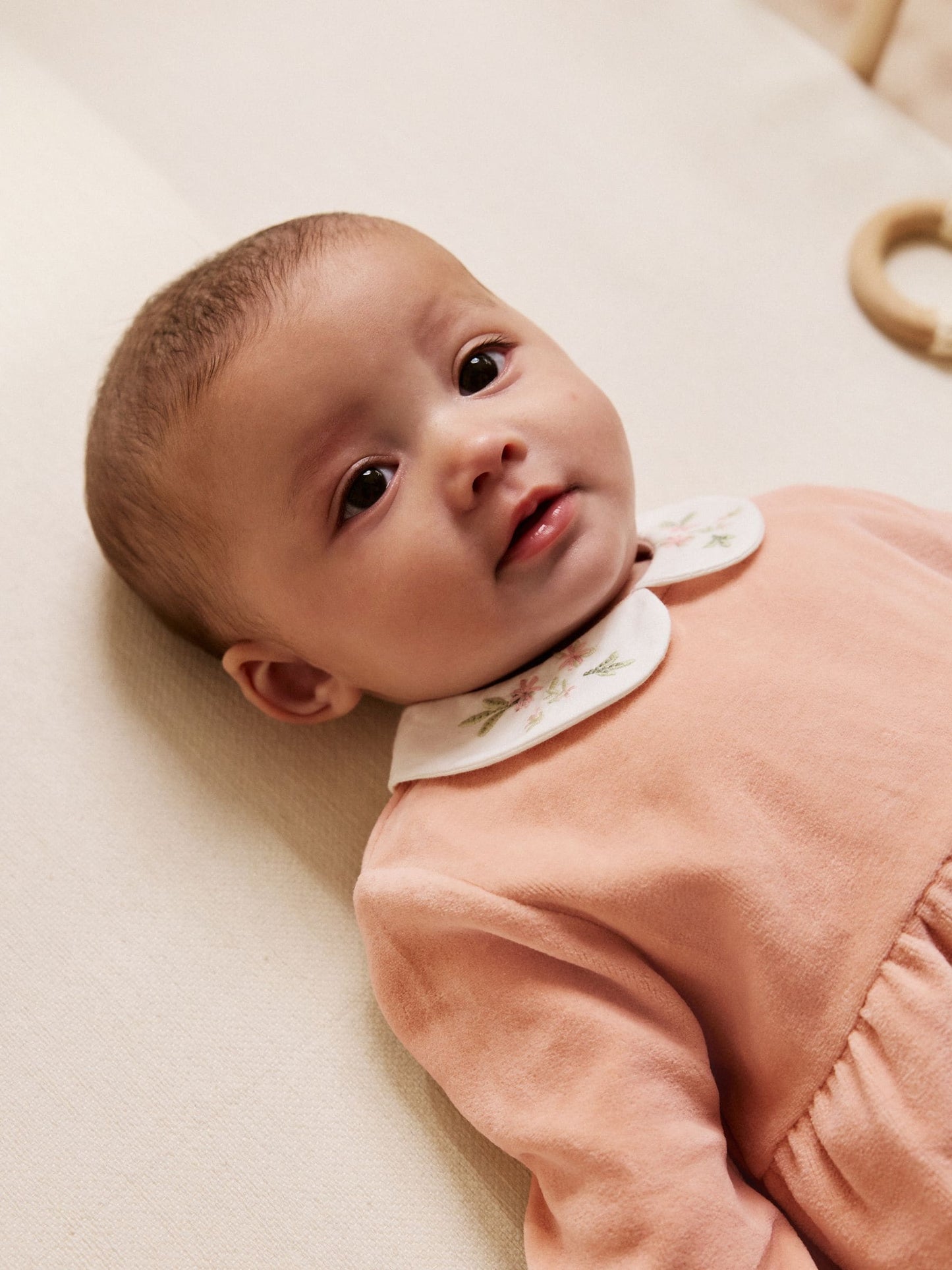 Pink Velour Baby Sleepsuit (0mths-3yrs) image 9