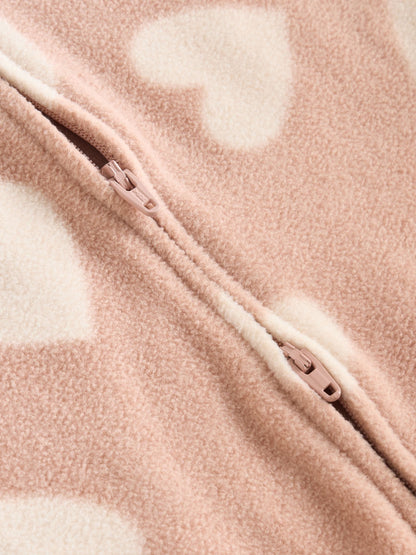 Neutral 2 Pack Micro Fleece Two Way Zip Baby Sleepsuits image 9