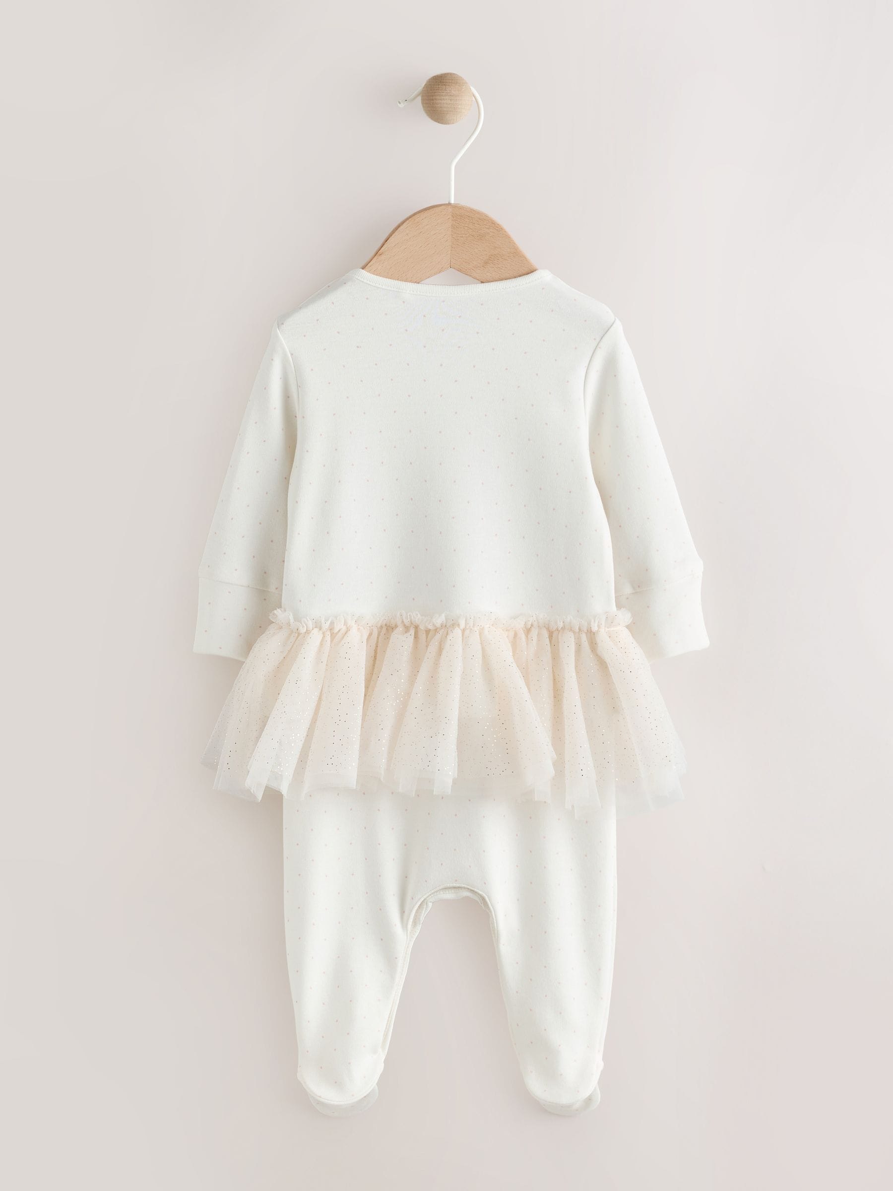 Ecru Bunny Tutu Baby Sleepsuit (0mths-2yrs) image 5
