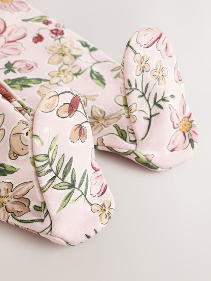 Pink Fleece Lined Two Way Zip Baby Sleepsuit