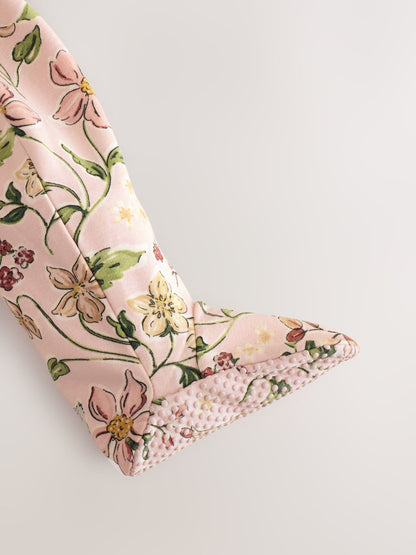 Pink Fleece Lined Two Way Zip Baby Sleepsuit