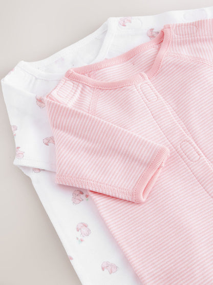 Pink 6 Piece Premature Baby Sleepsuits Set (0-0mths) image 2
