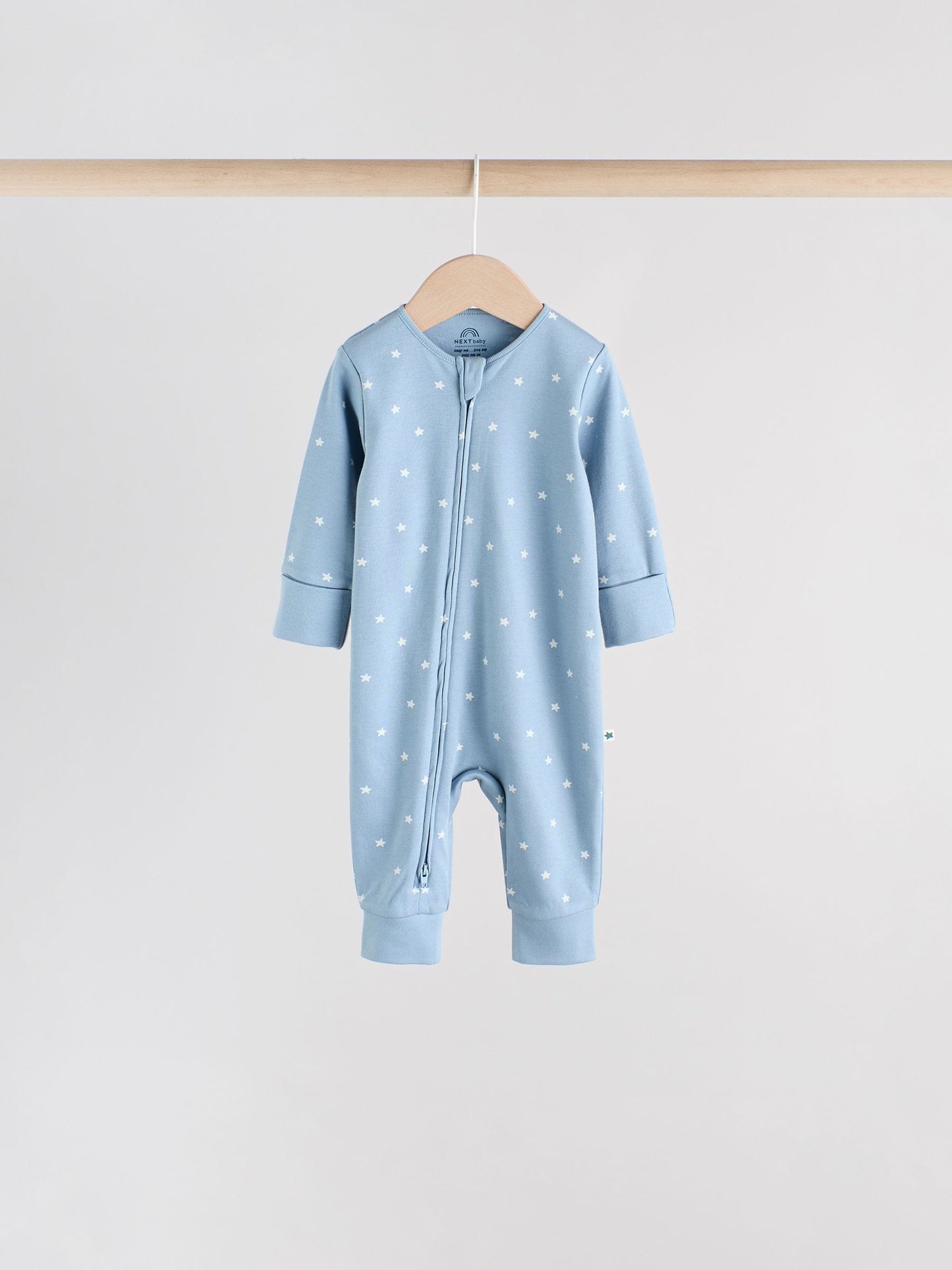 Blue 4 Pack Baby Footless Two Way Zip Sleepsuits 4 Pack (0mths-3yrs) image 3