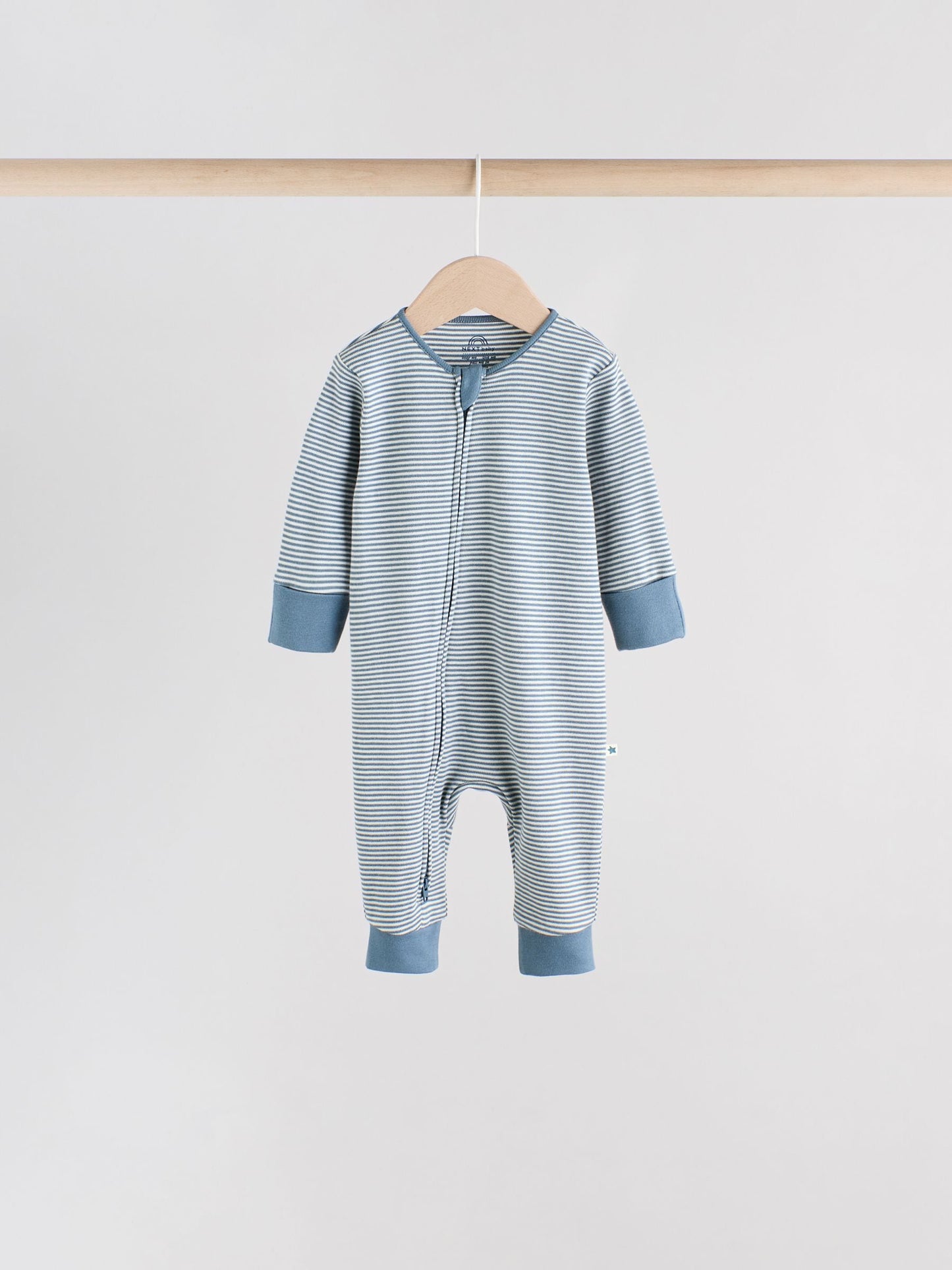 Blue 4 Pack Baby Footless Two Way Zip Sleepsuits 4 Pack (0mths-3yrs) image 5