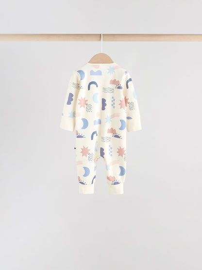 Blue Baby Footless Two Way Zip Sleepsuits 4 Pack (0mths-3yrs)