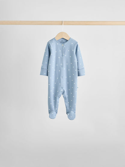 Blue Baby Popper Sleepsuits 7 Pack (0mths-2yrs)