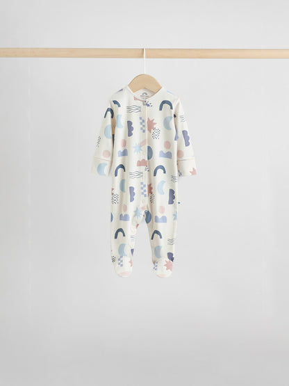 Blue Baby Popper Sleepsuits 7 Pack (0mths-2yrs)