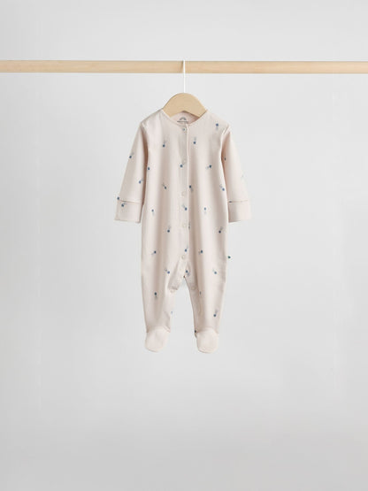 Blue Baby Popper Sleepsuits 7 Pack (0mths-2yrs)