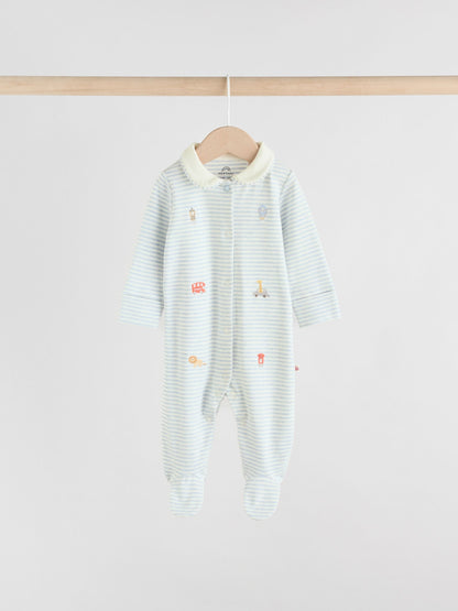 Blue London Baby Sleepsuits 3 Pack (0mths-2yrs)