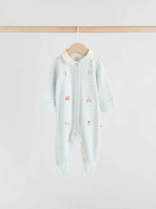 Blue London Baby Sleepsuits 3 Pack (0mths-2yrs)