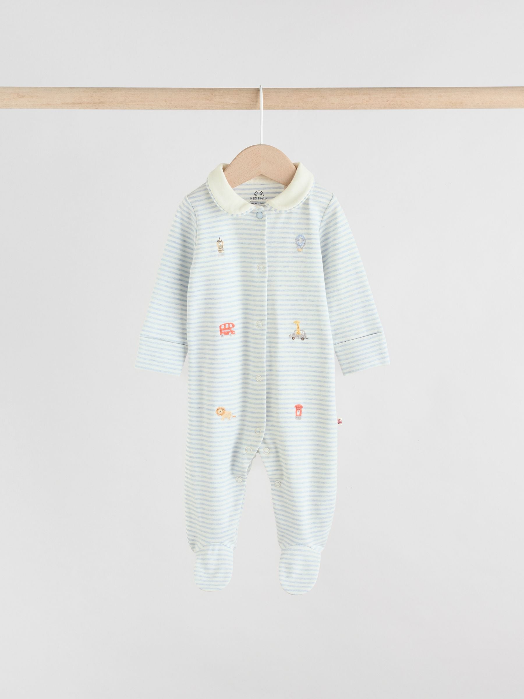 Blue London Baby Sleepsuits 3 Pack (0-2yrs) image 2