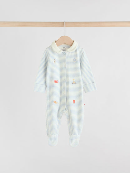 Blue London Baby Sleepsuits 3 Pack (0-2yrs) image 2