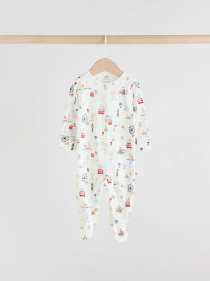 Blue London Baby Sleepsuits 3 Pack (0mths-2yrs)