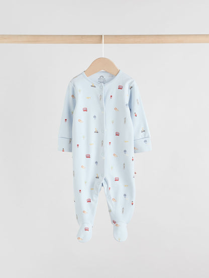 Blue London Baby Sleepsuits 3 Pack (0mths-2yrs)