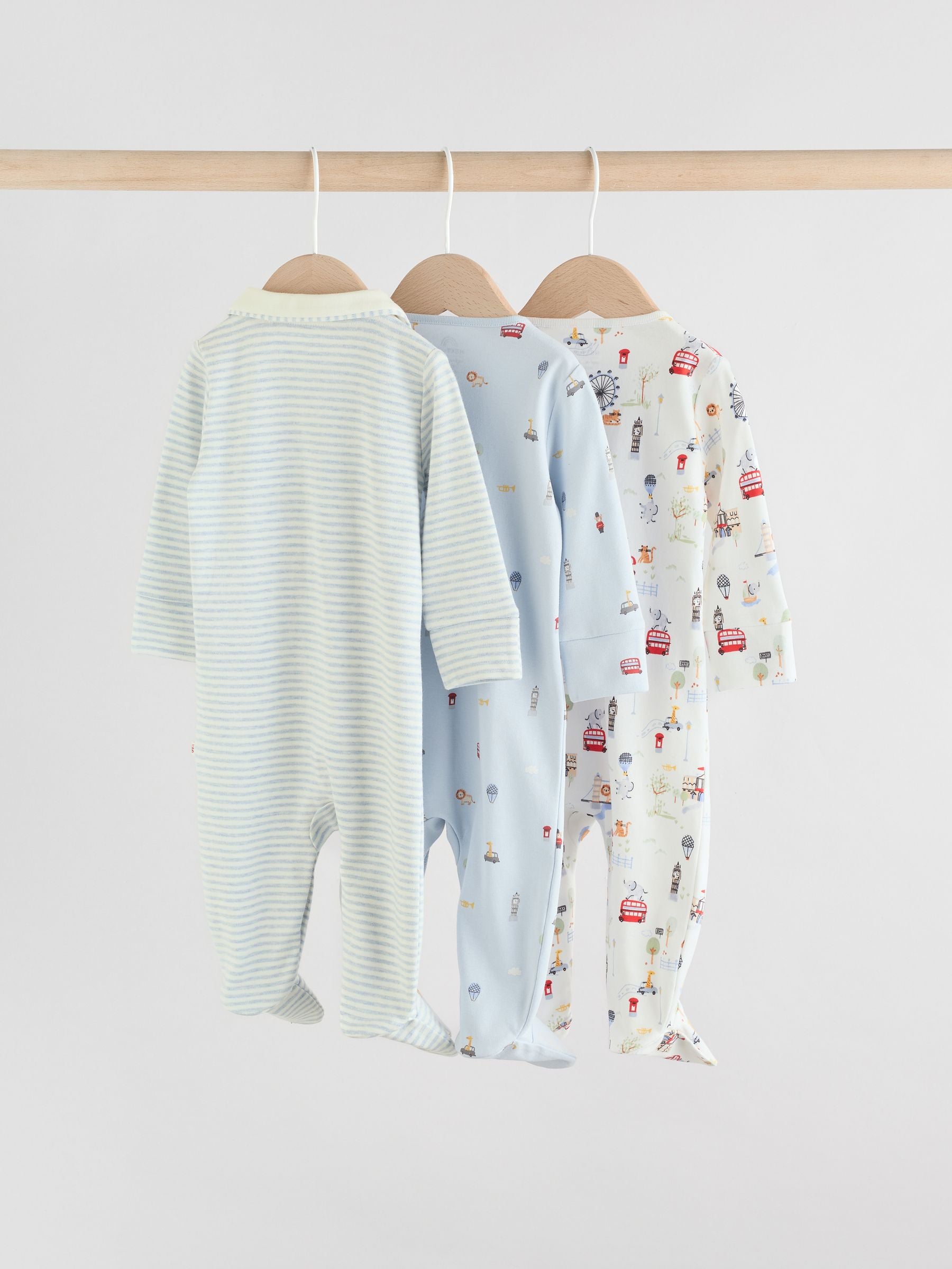 Blue London Baby Sleepsuits 3 Pack (0-2yrs) image 5