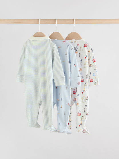 Blue London Baby Sleepsuits 3 Pack (0-2yrs) image 5