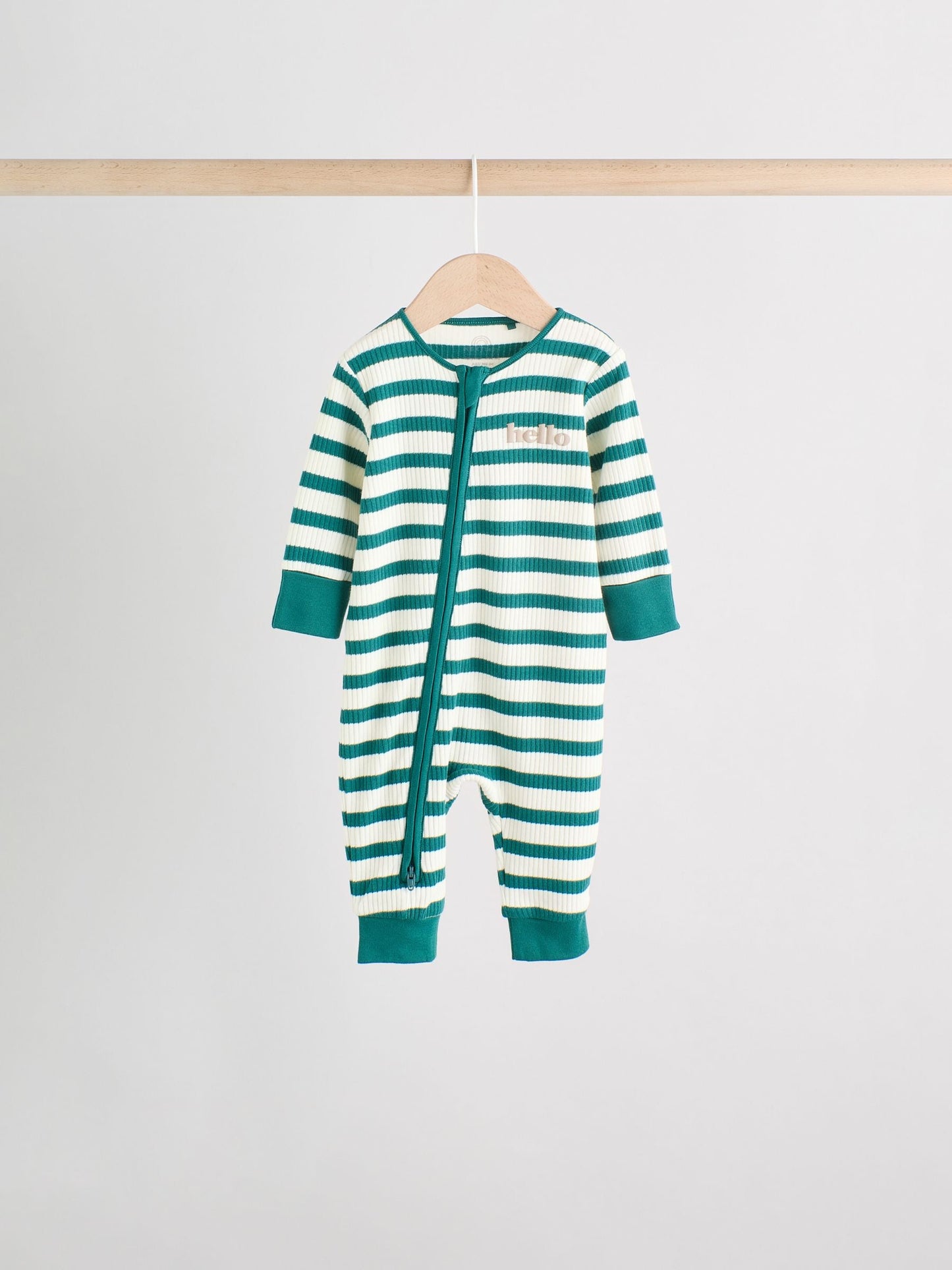 Green/Grey Baby Two Way Zip Footless Sleepsuits 4 Pack (0mths-3yrs)