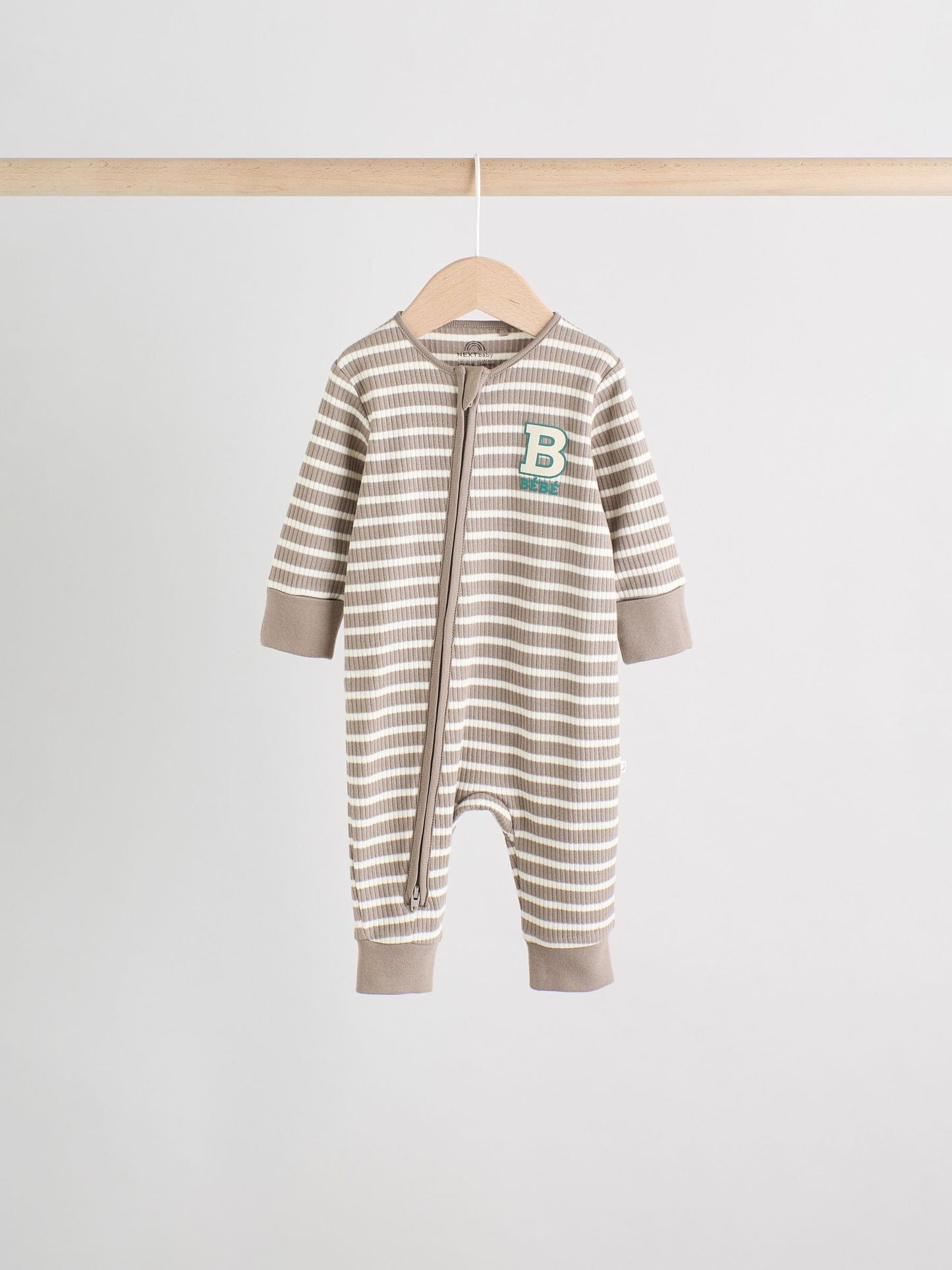 Green/Grey Baby Two Way Zip Footless Sleepsuits 4 Pack (0mths-3yrs)