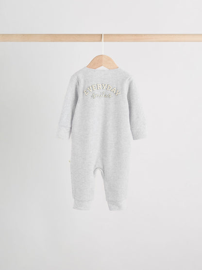 Green/Grey Baby Two Way Zip Footless Sleepsuits 4 Pack (0mths-3yrs)