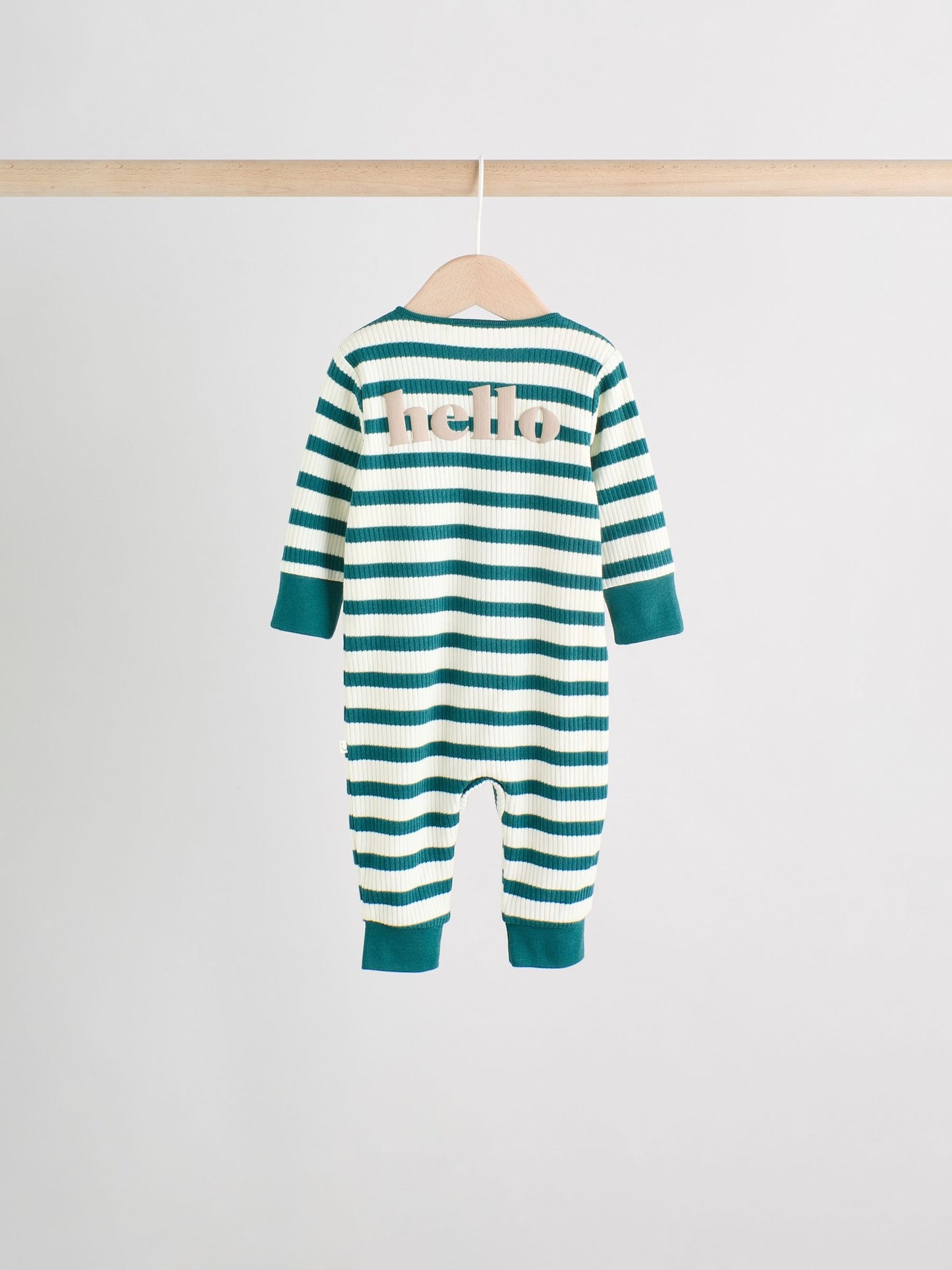 Green/Grey Baby Two Way Zip Footless Sleepsuits 4 Pack (0mths-3yrs)