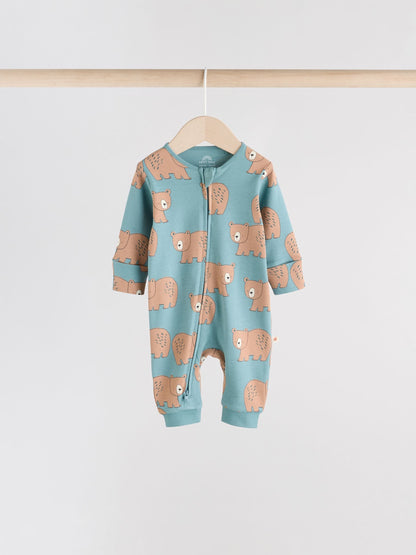 Multi 3 Pack Baby Sleepsuits (0-3yrs)