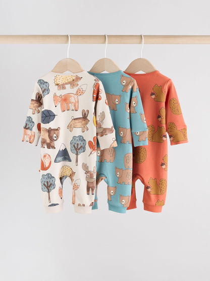 Multi 3 Pack Baby Sleepsuits (0-3yrs)