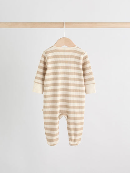 Brown Bear Print Two Way Zip Baby Sleepsuits 4 Pack (0mths-2yrs) image 5