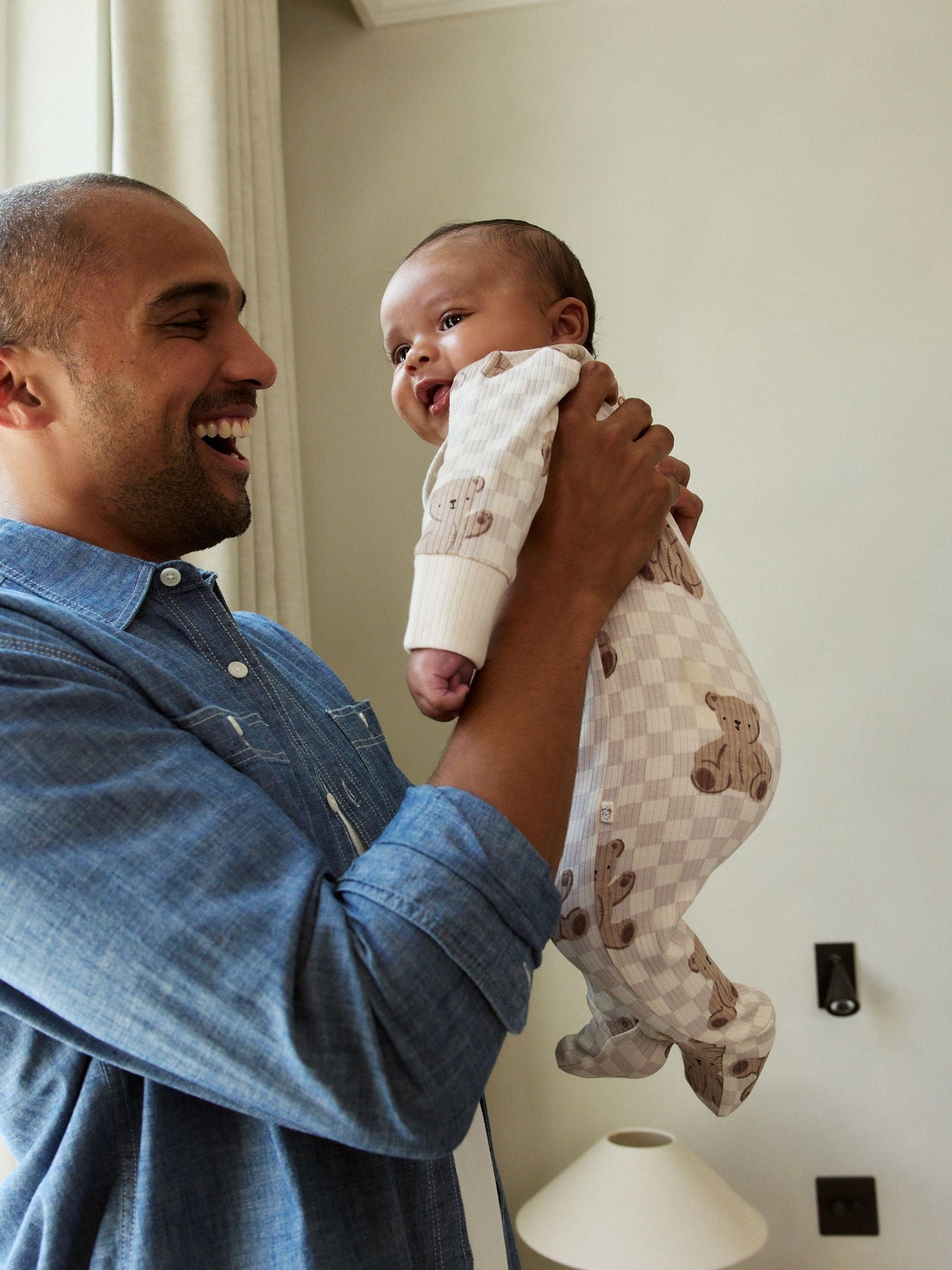 Brown Bear Print Two Way Zip Baby Sleepsuits 4 Pack (0mths-2yrs)