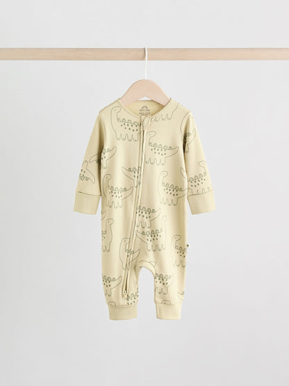 Blue/Green Baby Two Way Zip Footless Sleepsuits 5 Pack (0mths-3yrs)