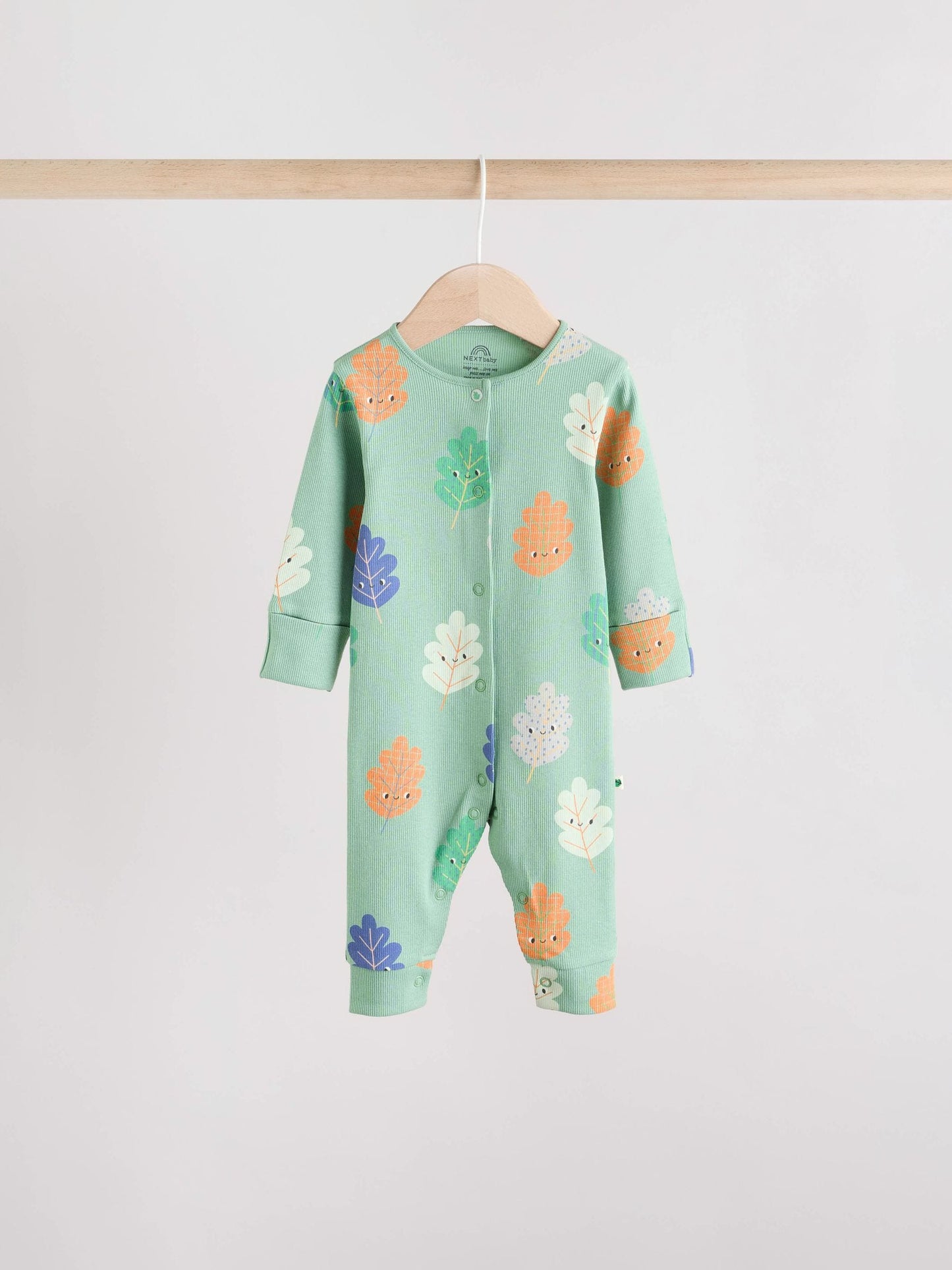 Green Autumn Pumpkin Baby Footless Sleepsuits 3 Pack (0mths-3yrs)