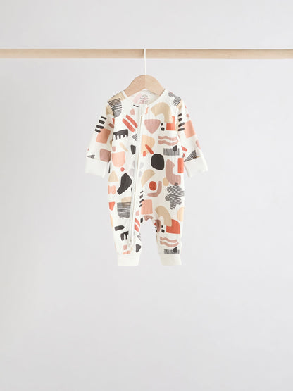 Brown 5 Pack Baby Two Way Zip Footless Sleepsuits (0mths-3yrs)